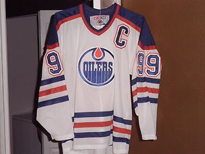 Vintage CCM Maska Wayne Gretzky Oilers Hockey Starter Jersey Large 