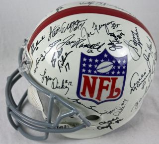 NFL QB Legends 30 Unitas Namath Signed Authentic Full Size Helmet JSA 