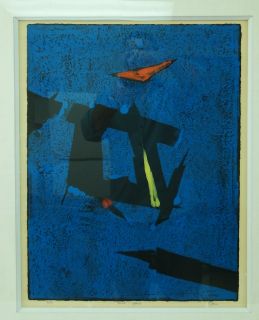 Serder Okan Mid Century Modern Blue Space Lithograph Print 10 50 