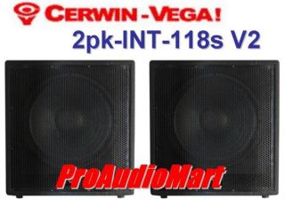 Cerwin Vega Int 118 V2 Intense 18 Pasive Direct Subwoofers 2pk New 