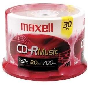 New Maxell Music 32X 80 Minute 700MB CD R Media for Audio 30 Pack 