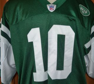 New York Jets Chad Pennington 10 Reebok NFL Sewn Football Jersey Mens 