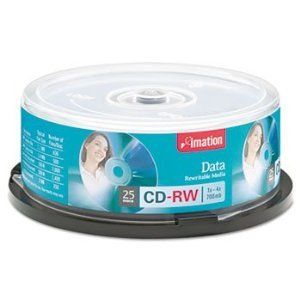 Imation CD RW Discs 700MB 80min 1x 4x Spindle Silver 25 Pack Noise 