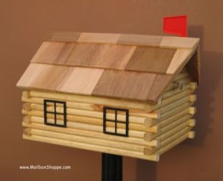 log cabin mailbox wood mail box with cedar roof