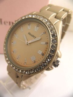 Mums Ladies Henley Diamante Crystal Champaign Tone Bracelet Watch Gift 