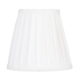   Pleated Silk Clip on Chandelier Shade White White Fabric Lining