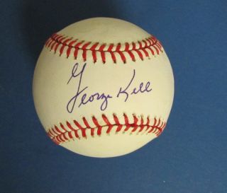 George Kell Tigers HOF ER Autographed Signed Baseball JSA