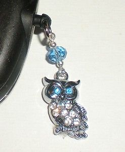    Rhinestone OWL Dust Cover Cell PHONE Charms FITS ANY CELL PHONE