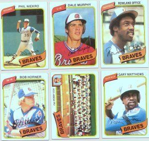 1980 Topps Atlanta Braves Complete Set of 24 Cards Free