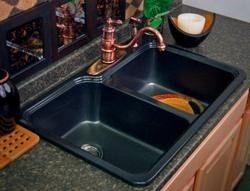 CorStone Chepachet Self Rim Double Bowl Kitchen Sink Mineral Graphite 