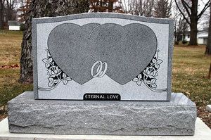   Gray Granite Carved Tombstone Headstone Cemetery Grave Markers