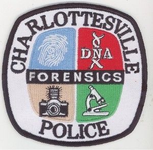 Charlottesville Virginia Forensics Police Patch VA Commonwealth New 