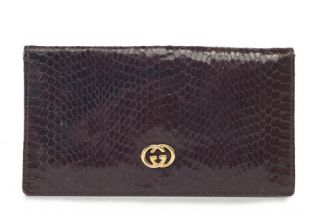    201911  gucci vintage python checkbook holder wallet    102e73