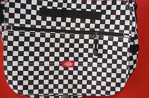   Messenger Bag Computer Book School Checkers Black and White