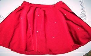 Nice Skirt Competition Cheer Dance Gymnastics Red Silky Flare Cute 