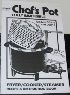 New Dazey Chefs Pot Recipe Manual Fryer Steamer DCP 6 DCP3