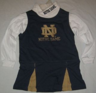 Notre Dame Irish Youth Cheerleading Outfit M (5 6) Navy/White