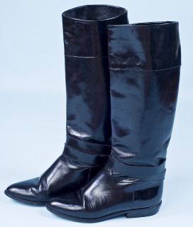 product brand charles david product vintage black leather riding boots 