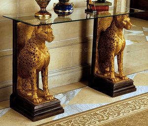 Egyptian Cheetahs Sculptural Furniture Console