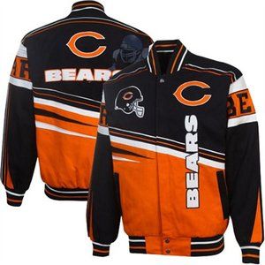 Chicago Bears First Ten NFL Twill Jacket 2012 2013 Season Official 