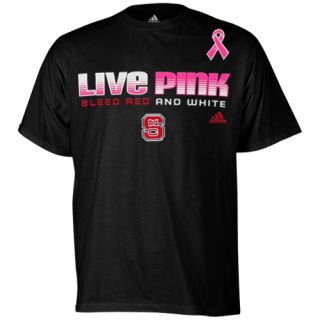 Adidas North Carolina State Wolfpack Live Pink Gradient T Shirt Black 
