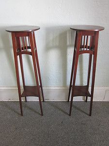 Ethan Allen Solid Cherry Pair of Plant Stands
