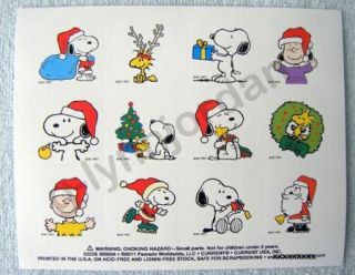 Scrapbooking Stickers Charlie Brown Snoopy Peanuts Woodstock Christmas 
