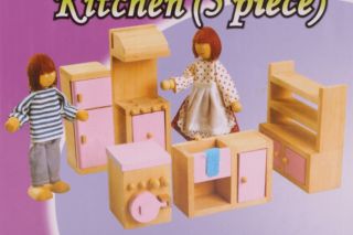   Kitchen Wooden Toy for decorating Dollhouse or Playing for kids