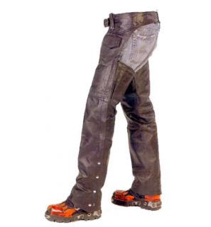 Mens Womans Leather Motorcycle Riding Chaps w Removable Liner XS s M L 