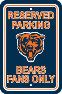 chicago bears fan only parking sign 12x18 nfl