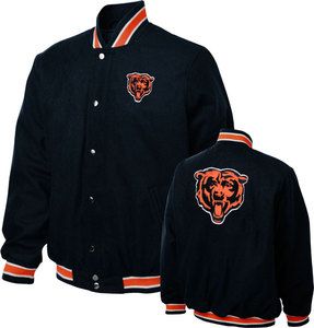 Chicago Bears Navy Contender Wool Jacket Free Shipping