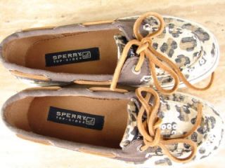 40 Sperry Top Sider Girls Size 13M Bahama Skimmer Leopard Print 