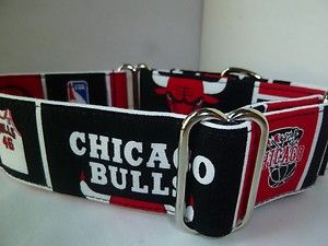 Martingale Collar Made from Chicago Bulls Fabric