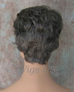 Wigs Gray Short Layered Wig with Tapered Back Color Choice
