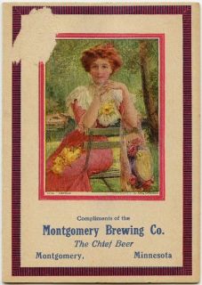1914 Montgomery Brewing Co The Chief Beer Sewing Needle Pack Calendar 