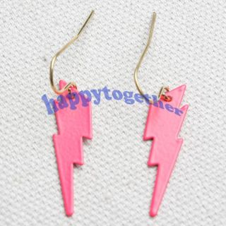New Fashion Pair of Lightning Look Dangle Earrings Punk Rock J0298