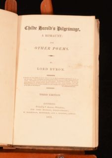 1812 Childe Harolds Pilgrimage and First Edition of The Corsair Lord 
