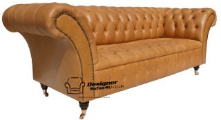 Chesterfield Balmoral 3 Seater Sofa Settee Old English Buckskin 