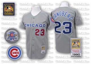 Ryne Sandberg 23 1990 Chicago Cubs Jersey Authentic Throwback Mitchell 