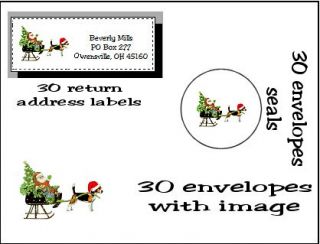 Beagle Christmas Combo Pack Cards Seals Address Labels