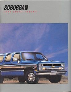 1988 Chevrolet Suburban Sales Brochure R10 R20 V10 V20