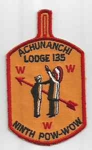   135 Order of The Arrow Choccolocco Council 9th pow WOW Patch