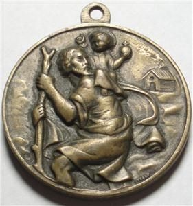 1963 ITALY St. Christopher HIGH RELIEF Pendant Medal, POPES JOHN XXIII 