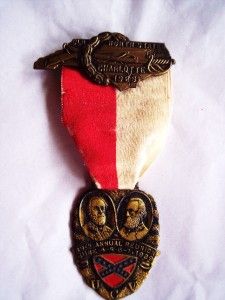 United Confederate Charlotte 1929 Reunion Badge Ribbon Metal Pinback 