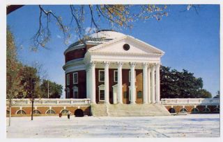 charlottesville va uva rotunda in snow postcard