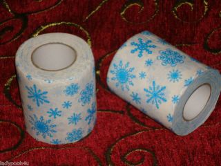 Lot 2 Christmas Snowflake Toilet Paper Rolls Decoration