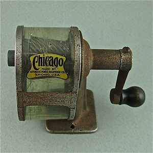 Clear Chicago Pencil Sharpener Sept 13 1921 Patent