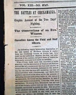 Battle of Chickamauga Chattanooga Little Rock Arkansas 1863 Civil War 