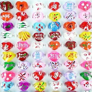 Wholesale 50 Mixed Lot Resin Lucite Children Rings 144