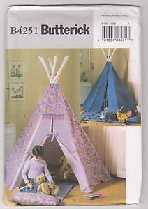 Butterick Pattern B4251 Childrens Teepee or Tepee Tent and Mat